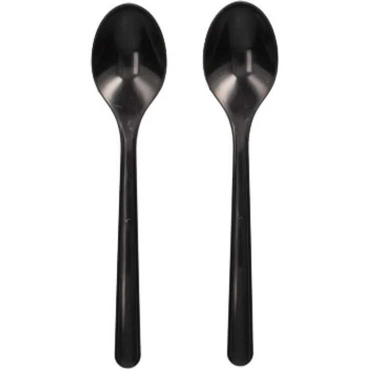 50 "Circulware" Mehrweg-Kaffeelöffel PP-MF 13 cm schwarz extra stabil
