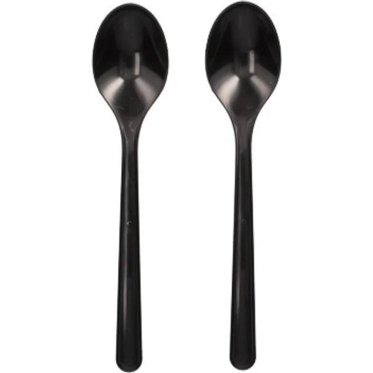 50 "Circulware" Mehrweg-Kaffeelöffel PP-MF 13 cm schwarz extra stabil