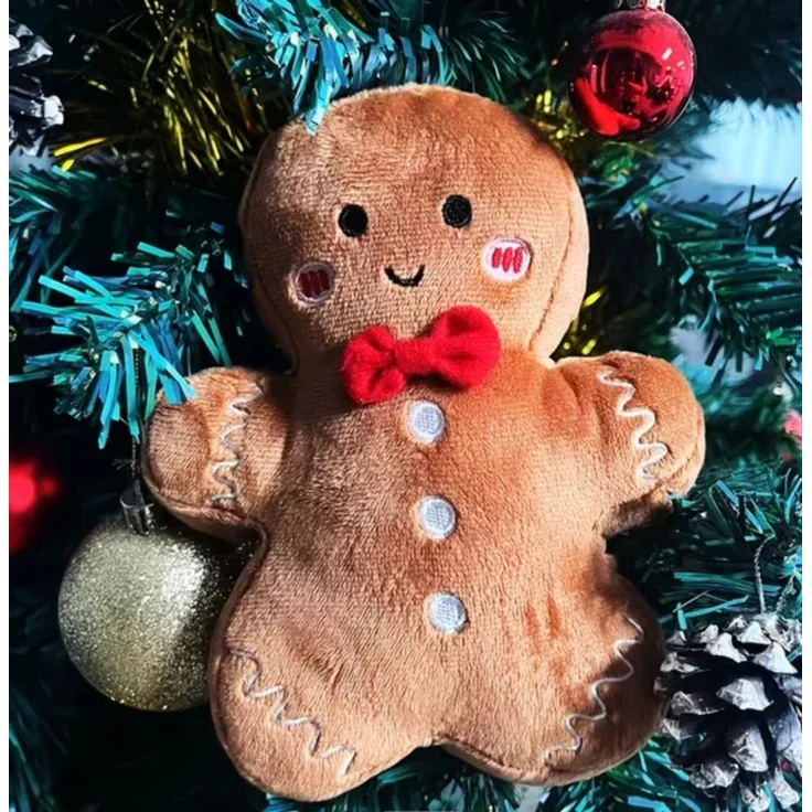 Weihnachts Lebkuchen Plüschfigur 28 cm Weihnachtsdeko Kuscheltier für Zuhause und Kinderzimmer – Bild 2
