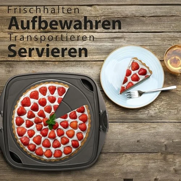 Hausfelder Kuchentransportbox Kuchen Transportbox quadratisch, 28,5 x 28,5 x 13,5 cm, Kunststoff, (Set, 1-tlg, 1 Box), Transportbox mit Deckel, spülmaschinenfest, BPA-frei – Bild 6