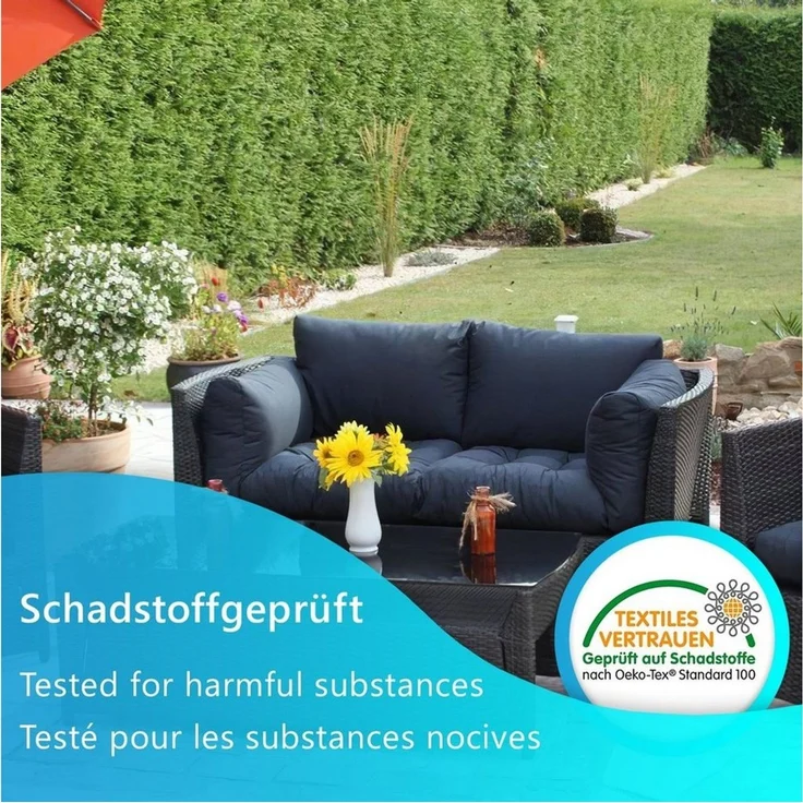 NYVI Sitzkissen Loungekissen SmartLounge - 2x Rückenkissen 60x40 cm, Auflagen für Rattan Gartenmöbel, Indoor & Outdoor – Bild 3