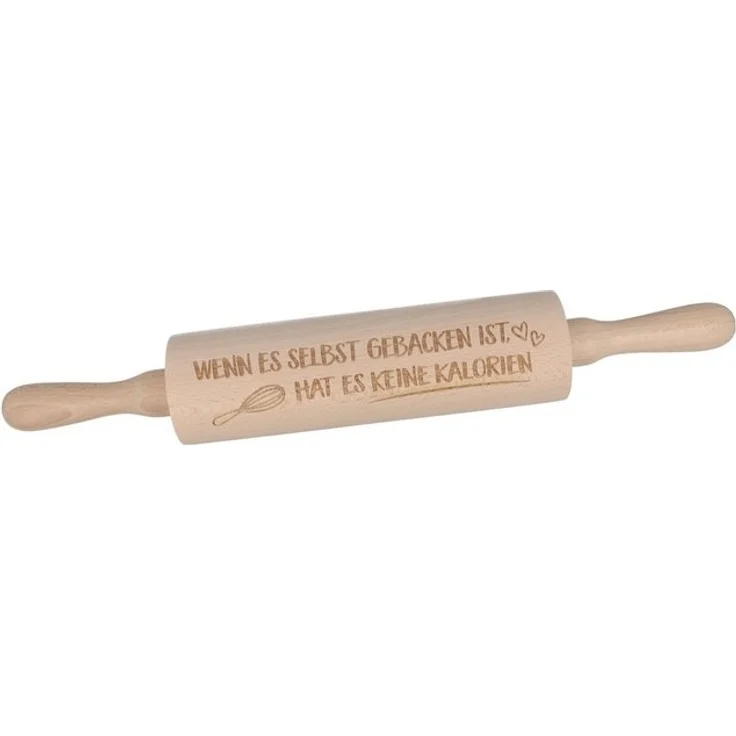 Spruchreif® Nudelholz Nudelholz mit Gravur, Teigroller aus Holz, Teigausroller Backzubehör, Nudelholz mit Prägung, tolle Geschenkidee – Bild 2