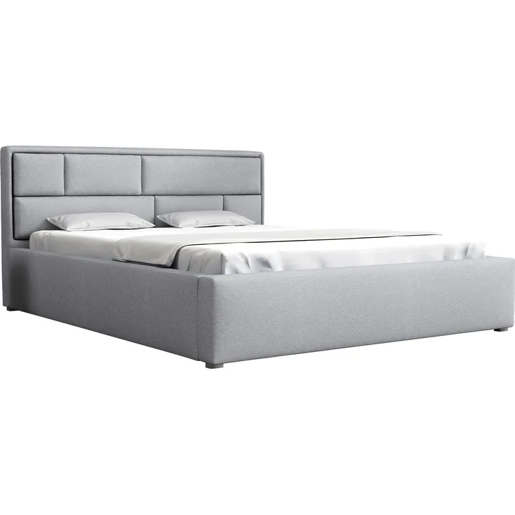 Mirjan24 'Deco' Polsterbett mit Lattenrost, Hellgrau, 200x200 cm, true