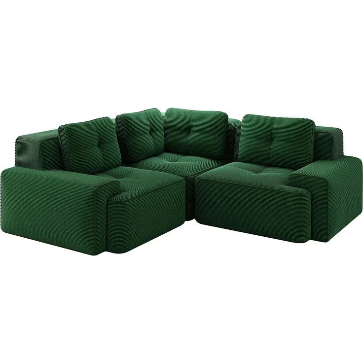 EINHOM Rahmenloses Sofa für das Wohnzimmer, Bürosofa, modulares Kombinationssofa, bequemes, gepolstertes Tiefsitzsofa aus Cordstoff, keine Montage erforderlich, rutschfestes Design. Grün – Bild 6