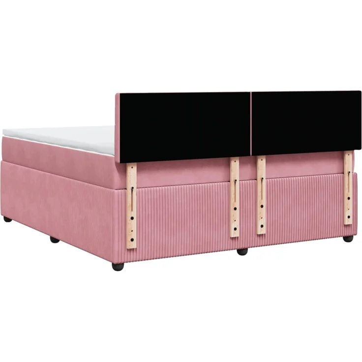 vidaXL Boxspringbett mit Matratze Rosa 180x200 cm Samt 3290123 – Bild 8