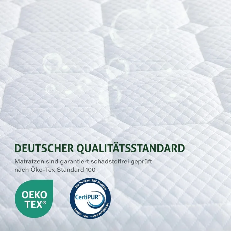 EGO HOME Matratzentopper 140x200 cm, 7 Zonen Matratze Topper mit Schaumstoff, Öko-TEX Zertifiziert, 140x200 cm Matratzenauflage für Boxspringbett Bett Schlafsofa – Bild 4
