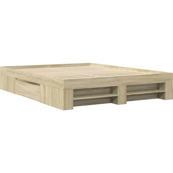 vidaXL Bettgestell ohne Matratze Sonoma-Eiche 160x200 cm Holzwerkstoff 3295459 – Bild 3