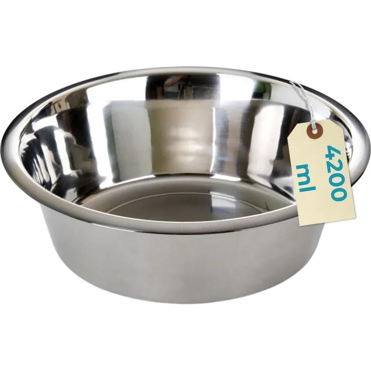 Standard Edelstahl Napf 29 cm 4200 ml Futternapf Wassernapf Hunde Katzen Hundenapf Katzennapf Freßnapf Ersatznapf Rostfrei