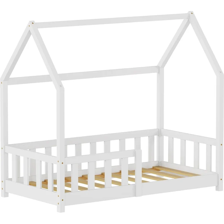Hausbett Hesel mit Rausfallschutz 70x140 cm Weiß [en. casa] – Bild 3
