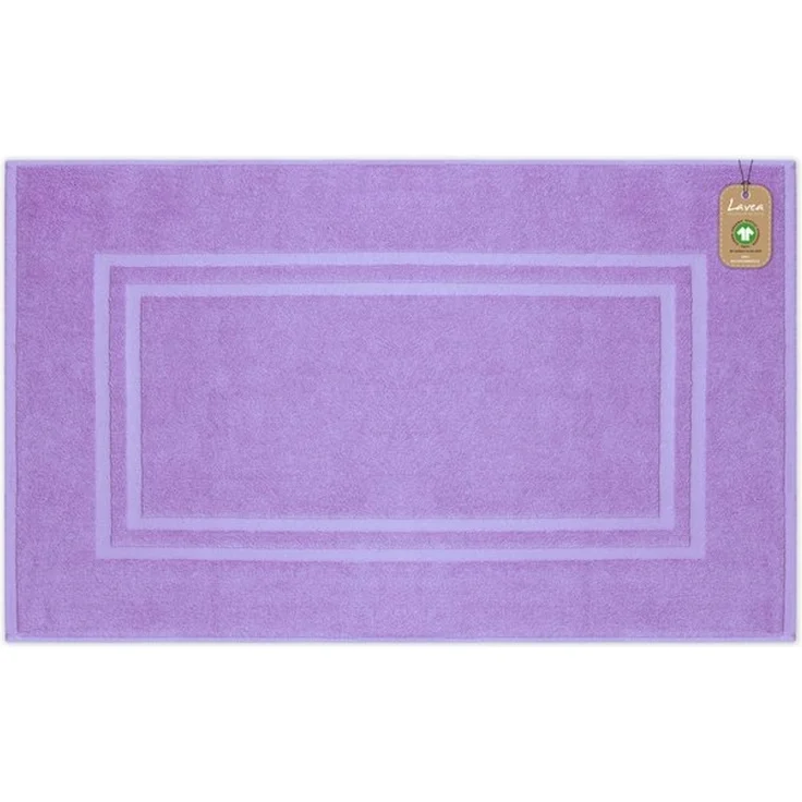 Lavea Badematte Bali, Höhe 3 mm, rutschhemmend, beidseitig nutzbar, strapazierfähig, fußbodenheizungsgeeignet, waschbar, schnell trocknend, Bio-Baumwolle, rechteckig, hochwertiger und nachhaltiger Premium Duschvorleger – saugstarke Faser – Bild 4