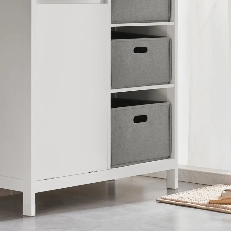 SoBuy BZR77-W Wäscheschrank, MDF, Lackiert, Weiß, 80 x 91 x 38 cm – Bild 7
