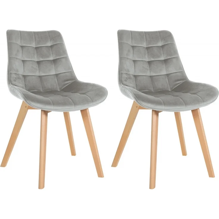 2er Set Stühle Brook Samt grau – Bild 1