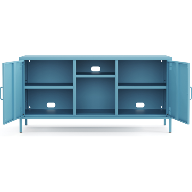 Metall Möbel Pera3, TV-Schrank 3 Regale - 130,5 x 40 x 64,5 cm Blau – Bild 4