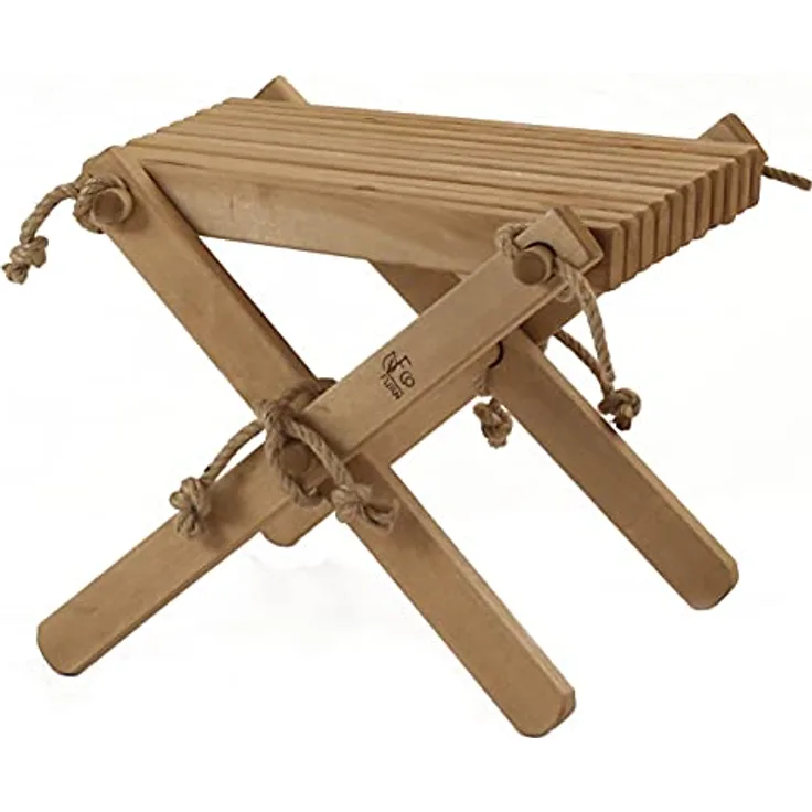 Jardinion Klapphocker, Abstelltisch und Beistelltisch 54 x 49 x 45cm, Braun (Birke), wetterfest und platzsparend faltbar