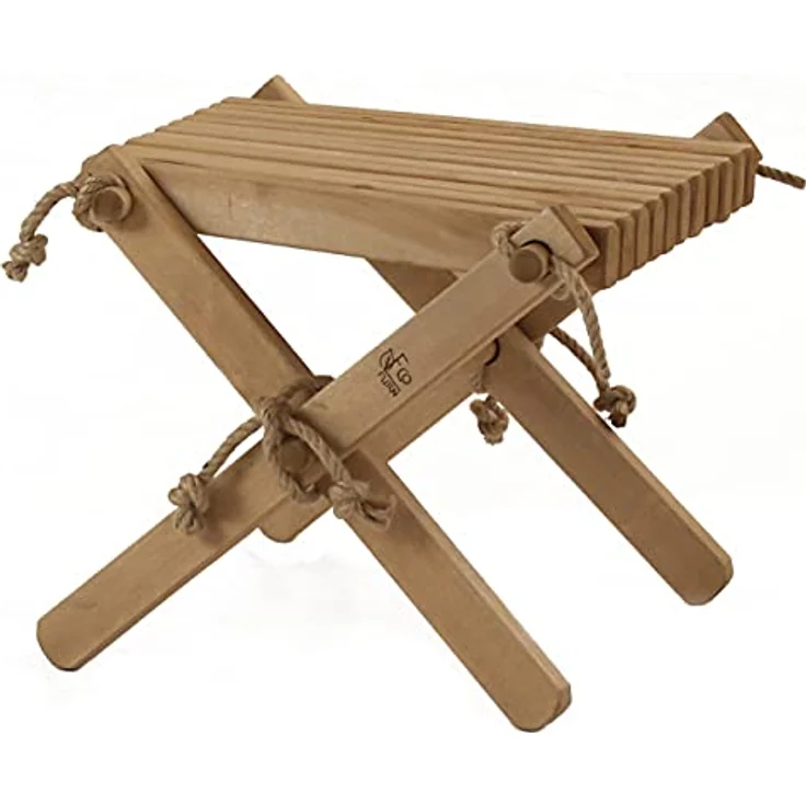 Jardinion Klapphocker, Abstelltisch und Beistelltisch 54 x 49 x 45cm, Braun (Birke), wetterfest und platzsparend faltbar – Bild 1