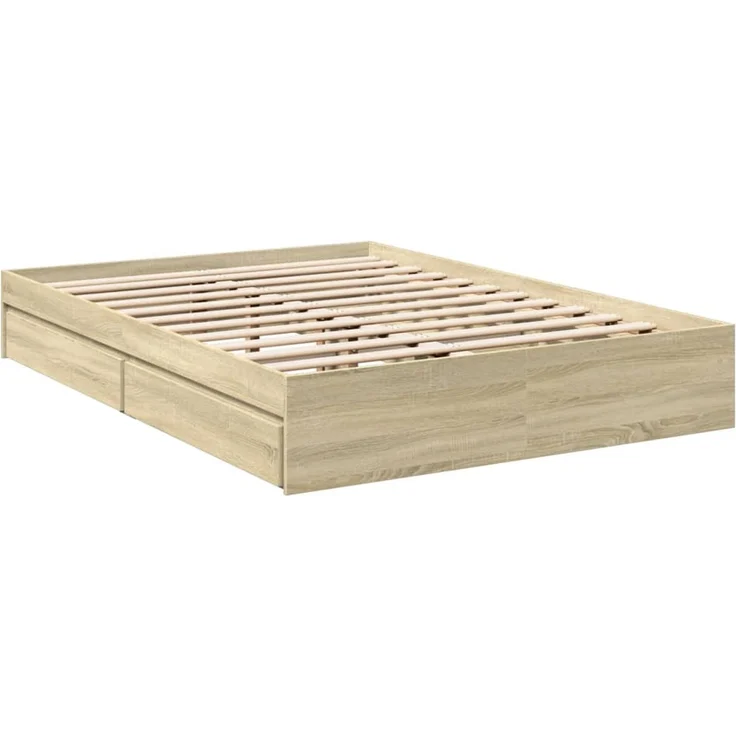 vidaXL Bettgestell mit Schubladen Sonoma-Eiche 140x200cm Holzwerkstoff 3280659 – Bild 5