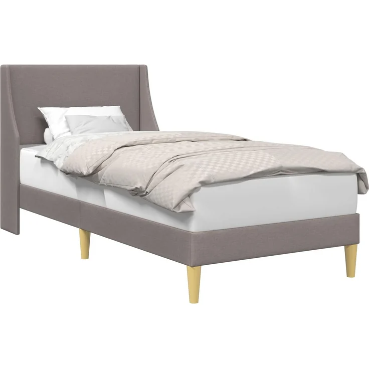 vidaXL Bettrahmen mit Kopfteil, Stoff Taupe, 100x200 cm – Bild 2