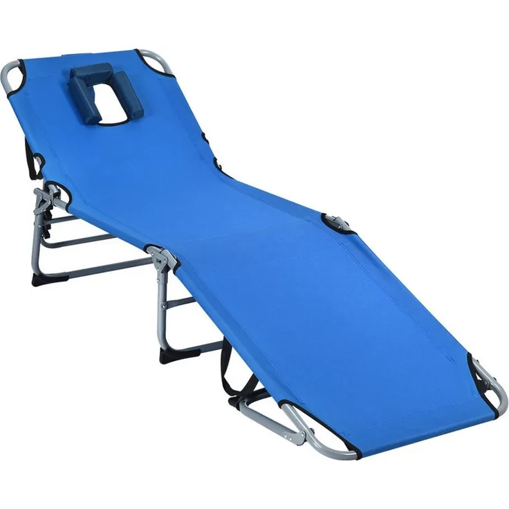 COSTWAY Gartenliege, 5-stufig, mit Gesichtsöffnung, klappbar, bis 150kg