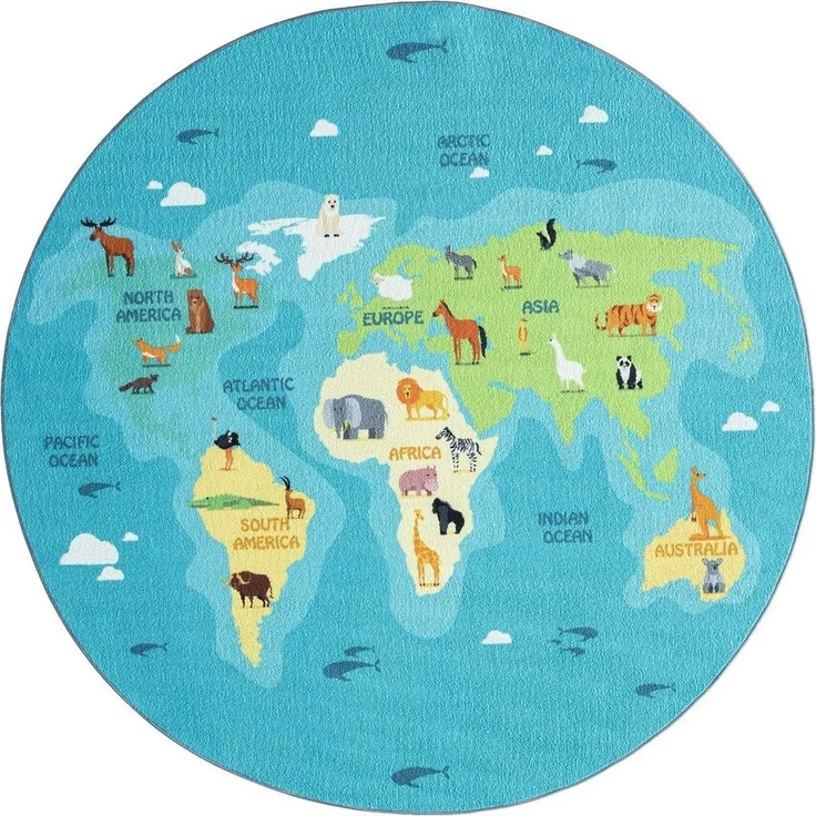 the carpet Teppich Happy Life round, rund, Höhe: 4 mm, Life Kinderzimmer Teppich Spielteppich pflegeleicht – Bild 1