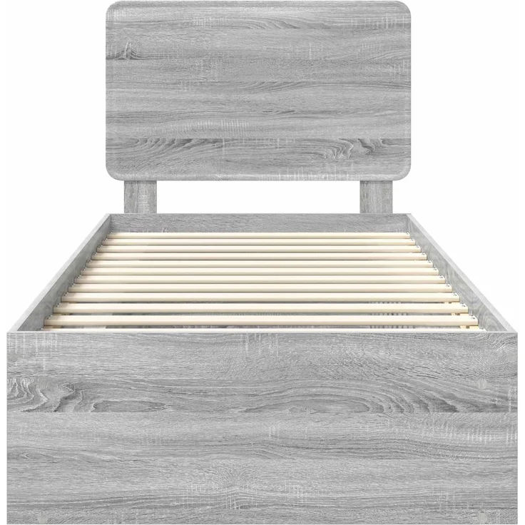 vidaXL Bettrahmen Graues Sonoma 100 x 200 cm Massives Kiefernholz 3412529 – Bild 6