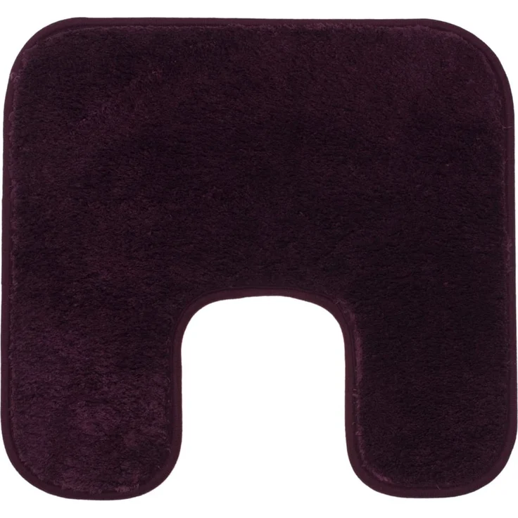 Gözze - Premium Rutschfester Badteppich mit Ausschnitt, RIO, 100% Microfaser, Ideal als WC-Vorlage für Standtoilette, 50x45 cm - Beere
