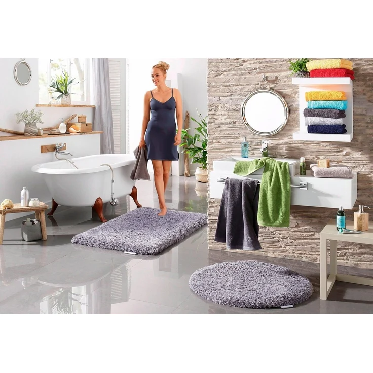 Möve Badematte Superwuschel, Badvorleger, Badezimmer Teppich, Höhe 40 mm, rutschhemmend beschichtet, fußbodenheizungsgeeignet, schnell trocknend, strapazierfähig, Polyester, rund, Mikrofaser-Badematte, Badteppich, rechteckig, rund & als 3-tlg. Set – Bild 3