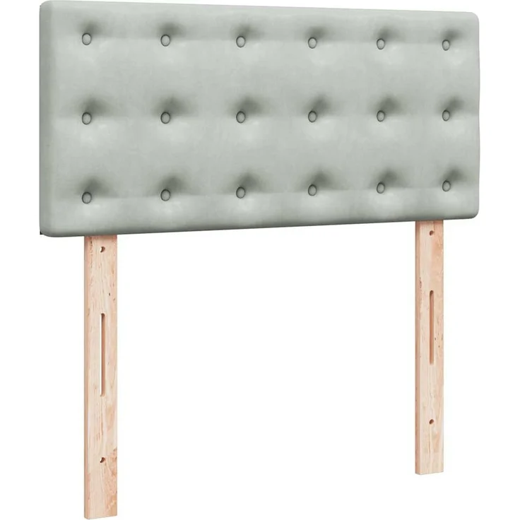 vidaXL Boxspringbett mit Matratze Hellgrau 90x190 cm Samt 3289914 – Bild 12