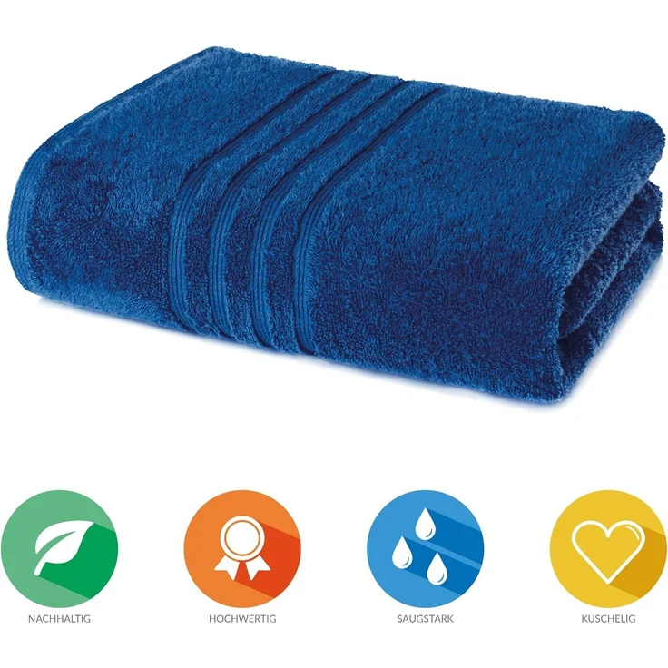 Lavea Badetuch Bali Duschtuch 100x150 cm Duschtuch 70x140 cm, Weiches Bio-Baumwollfrottee (1-St), Handtuch, GOTS-zertifiziert, extra saugstark mit 500g/m² – Bild 3
