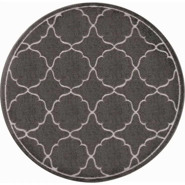 Sanat 'Berlin' Teppich, Höhe: 6 mm, In -und Outdoor geeignet, Grau, 120 cm (Rund) – Bild 1
