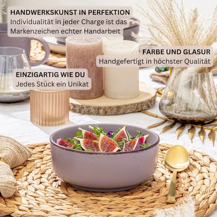 SÄNGER Steingut Schalen Bombay Basalt 4 teilig – Bild 4