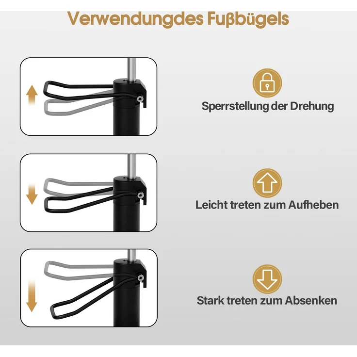 BarberPub Friseurstuhl, Friseursessel, Friseureinrichtung mit Hydraulikpumpe 360° Drehbar, Bedienungsstuhl Höhenverstellbar, Barber Stuhl Friseurstühle Kunstleder, 2079 (Schwarz) – Bild 6