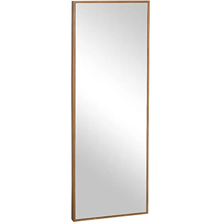 HOMCOM Wandspiegel, Hochspiegel in Natur, Glas und Holzwerkstoff, 48x125 cm, elegantes Design für Wohnzimmer, Schlafzimmer und Badezimmer