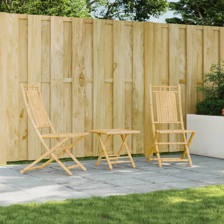 vidaXL Gartenstühle 2 Stk. Klappbar 46x66x99 cm Bambus 368037