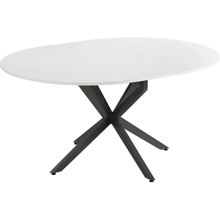 Esstisch Loyd Weiß/Schwarz 120 x 76.5 cm ausziehbar Vicco – Bild 1