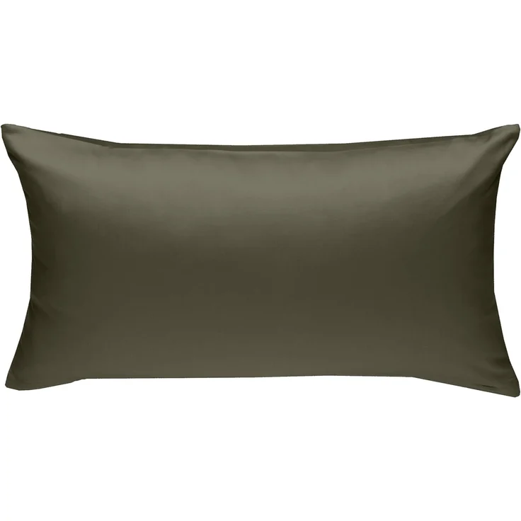Mako-Satin / Baumwollsatin Bettwäsche uni / einfarbig dark olive Kissenbezug 40x80 cm – Bild 3