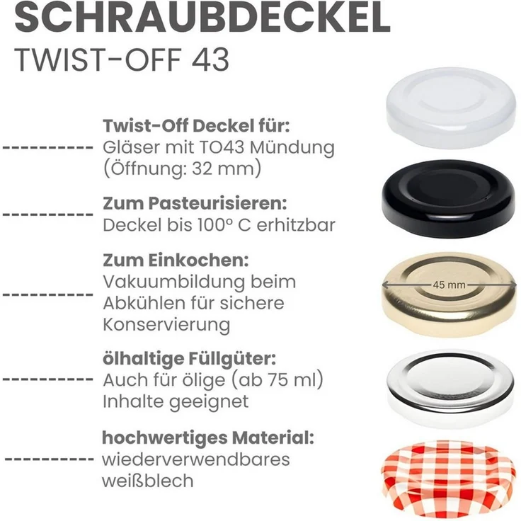 mikken Einmachglas 10 Mini-Einmachgläser 40 ml mit Schraubdeckel Mini Gläser, (Spar-Set, Spar-Set), luftdicht, zum pasteurisieren – Bild 4