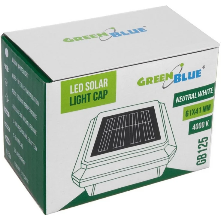 GreenBlue LED Gartenleuchte Solarmastleuchte für Zaun Outdoor geeignet, LED fest integriert, Warmweiß, solarbetriebene LED Gartenlampe für Garten und Zaun wetterfest – Bild 3