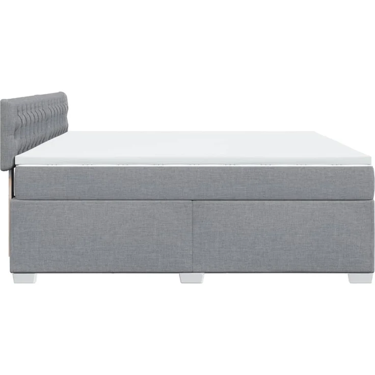 vidaXL Boxspringbett mit Matratze Hellgrau 180x200 cm Stoff 3285974 – Bild 9