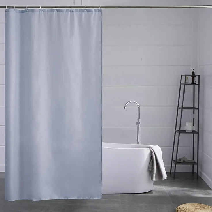 Duschvorhang Anti-Schimmel Wasserdicht Textil Polyester 120x200cm Grau Blau