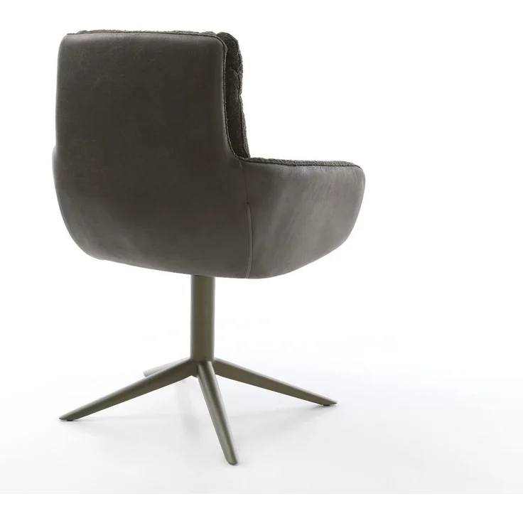 Drehstuhl Abelia-Flex mit Armlehnen Materialmix Schwarz Fußkreuz Effektfinish Titan 360° drehbar Wippfunktion – Bild 5