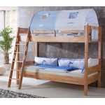 Relita 'Stefan' Etagenbett natur inkl. Matratzen und Stoffset 2-er Tunnel und Tasche 'Blau/Boy'