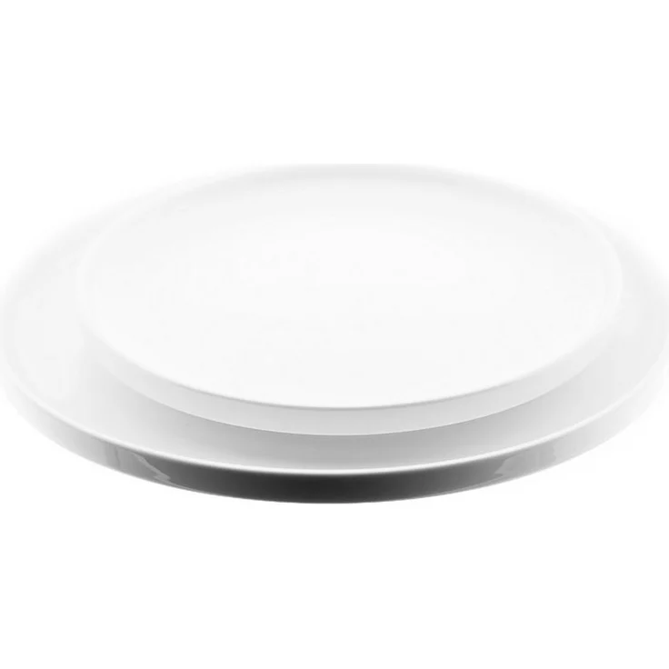 2-teiliges Servierteller-Set aus Porzellan – Rund, Weiß, Ø 20 & 26 cm – Bild 1