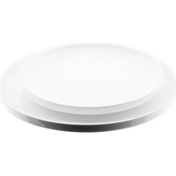 2-teiliges Servierteller-Set aus Porzellan – Rund, Weiß, Ø 20 & 26 cm