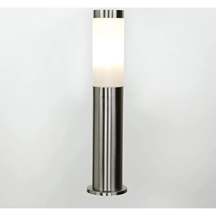 Licht-Erlebnisse Pollerleuchte BRIGHTON, Edelstahl in Silber, IP44, GU10, 45 cm, blendarme Wegeleuchte für Garten und Eingangsbereich – Bild 5