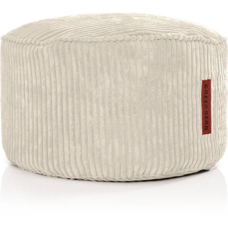 Green Bean® Indoor Sitzhocker Pouf 45x25cm EPS-Perlen Füllung & Cordstoff Kuschelig Weich Waschbar - Beige