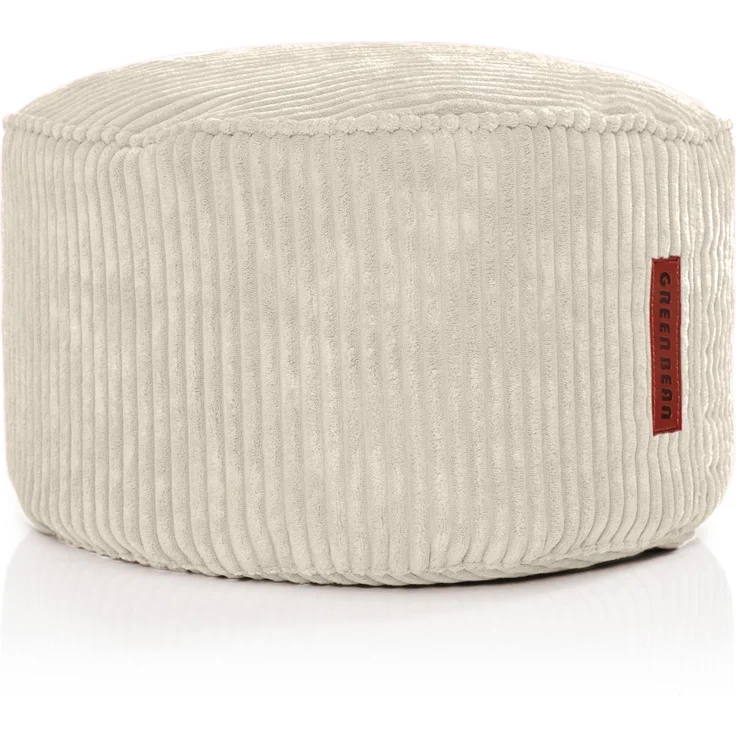 Green Bean® Indoor Sitzhocker Pouf 45x25cm EPS-Perlen Füllung & Cordstoff Kuschelig Weich Waschbar - Beige – Bild 1