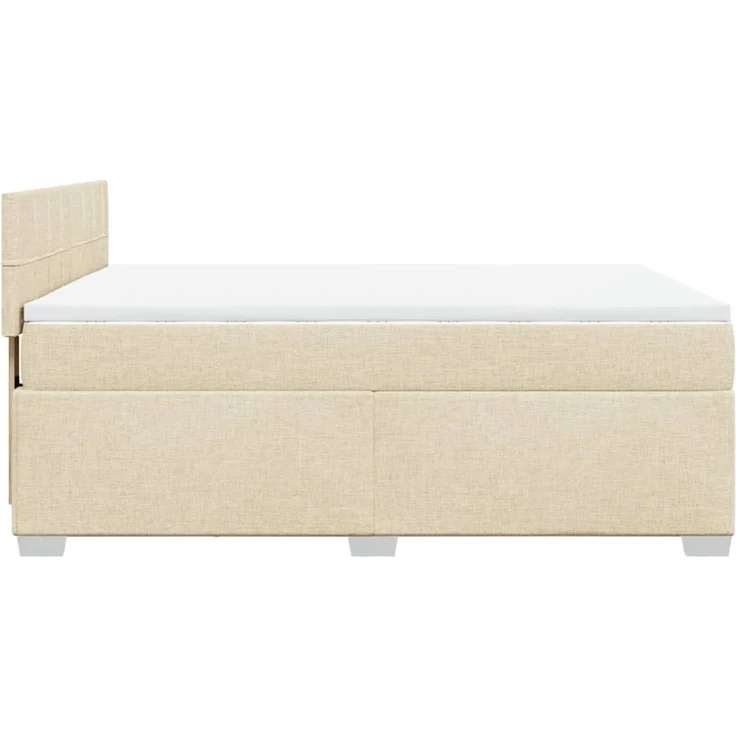 vidaXL Boxspringbett mit Matratze Creme 160x200 cm Stoff 3288244 – Bild 11