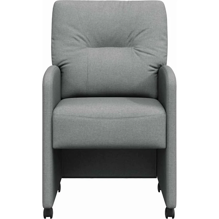 vidaXL Esszimmerstühle mit Rollen 2 pcs Hellgrau 57 x 67 x 95 cm Stoff 42017847 – Bild 3