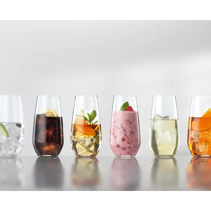 Spiegelau Authentis Casual Summerdrinks, 6er Set, Longdrinkglas, Longdrinkgläser, Trinkglas, Kristallglas, 550 ml, 4800192