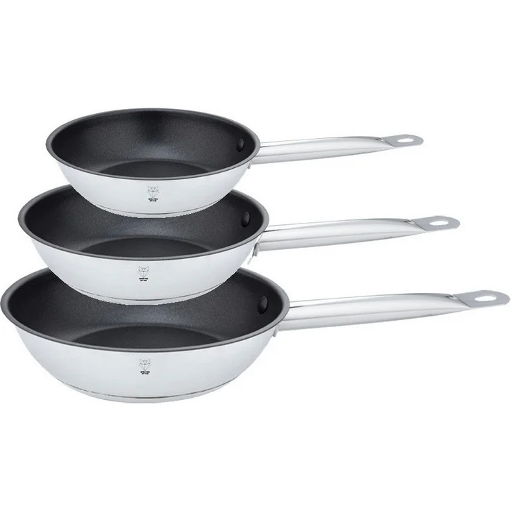 Gustav Voss Pfannen-Set Bratpfannenset Bratpfannen SEVILLA Pfanne, Edelstahl (Induktionsbratpfannen-Set, 3-tlg, Pfannenset 20 + 24 + 28 cm), induktionsfähig – Bild 1